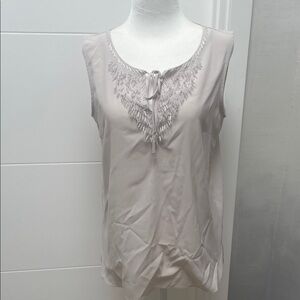 Elie Tahari Pale Blush Embellished Sleeveless Blouse